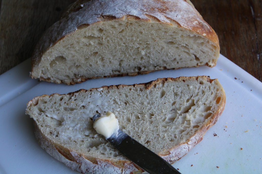 Sourdough bread on a counter