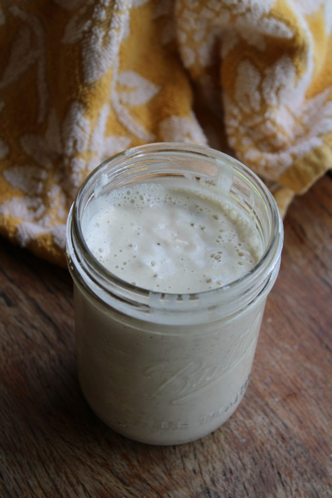 sourdough starter in a jar