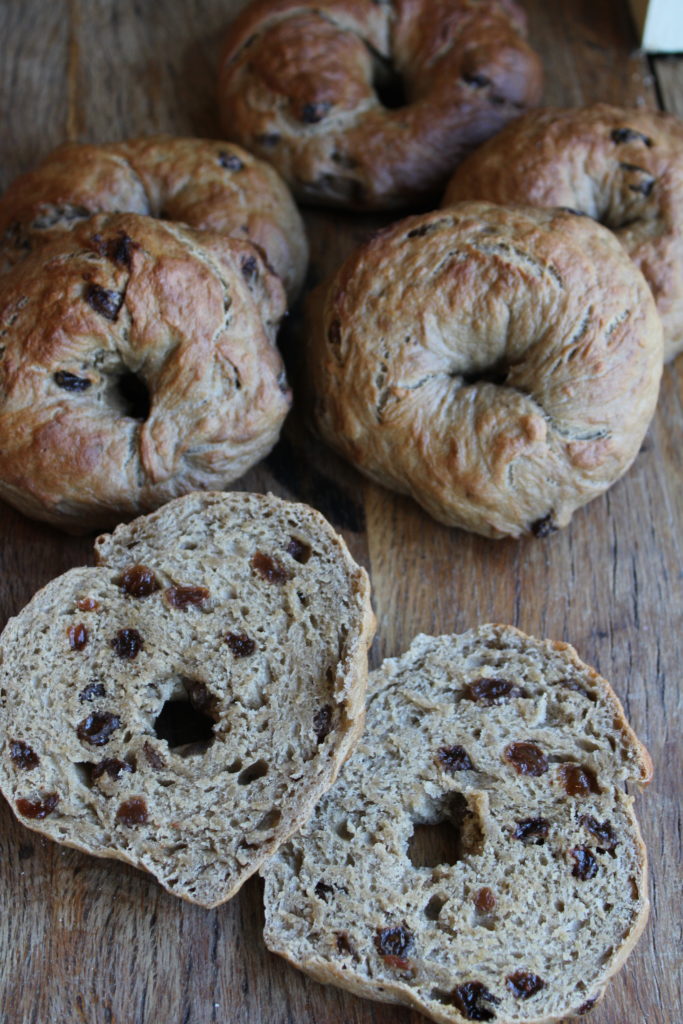 sourdough discard cinnamon raisin bagels